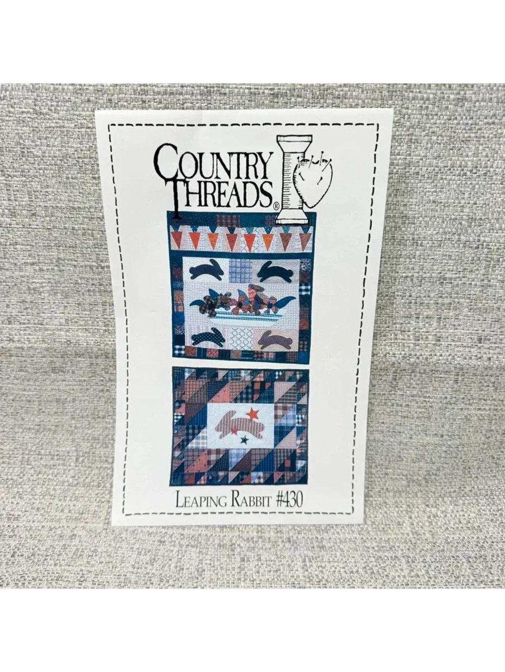 Leaping Rabbit #430 Quilt Pattern Folk Art Applique Sewing Quilting